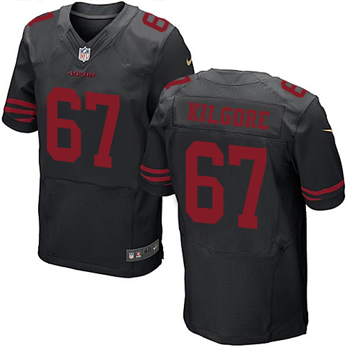 Men's Elite Daniel Kilgore Nike Jersey Black Alternate - #67 NFL San Francisco 49ers